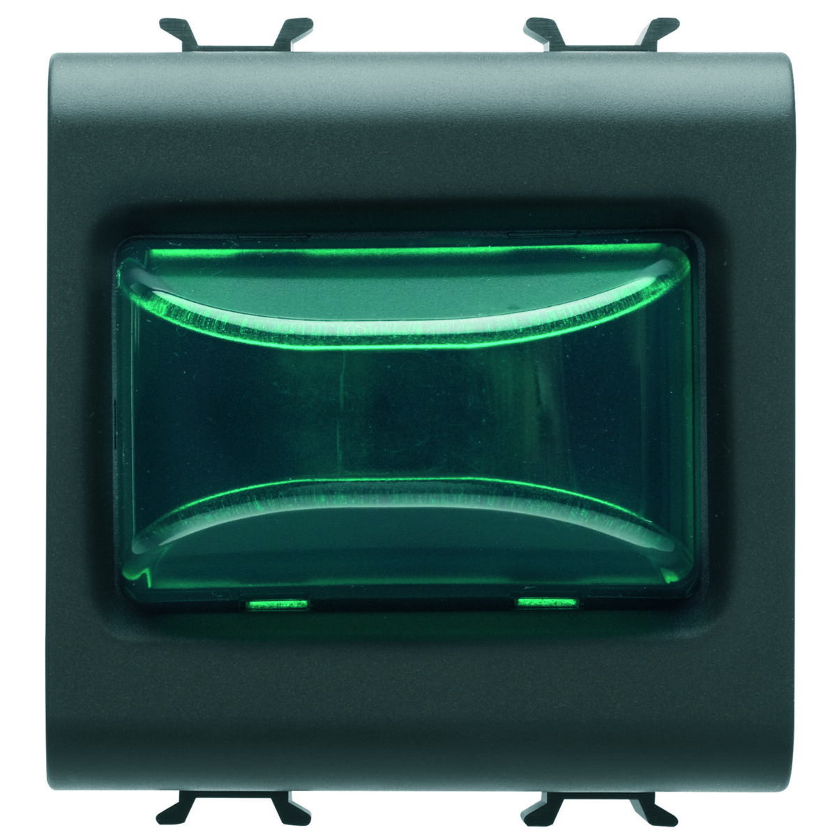 Lampa Indicatoare Proeminenta – 12V c.a./c.c. / 230V c.a. 50/60 Hz – Verde – 2 Module – Negru Satinat – CHORUSMART Lampa Indicatoare Proeminenta - 12V c.a./c.c. / 230V c.a. 50/60 Hz - Verde - 2 Module - Negru Satinat - CHORUSMART