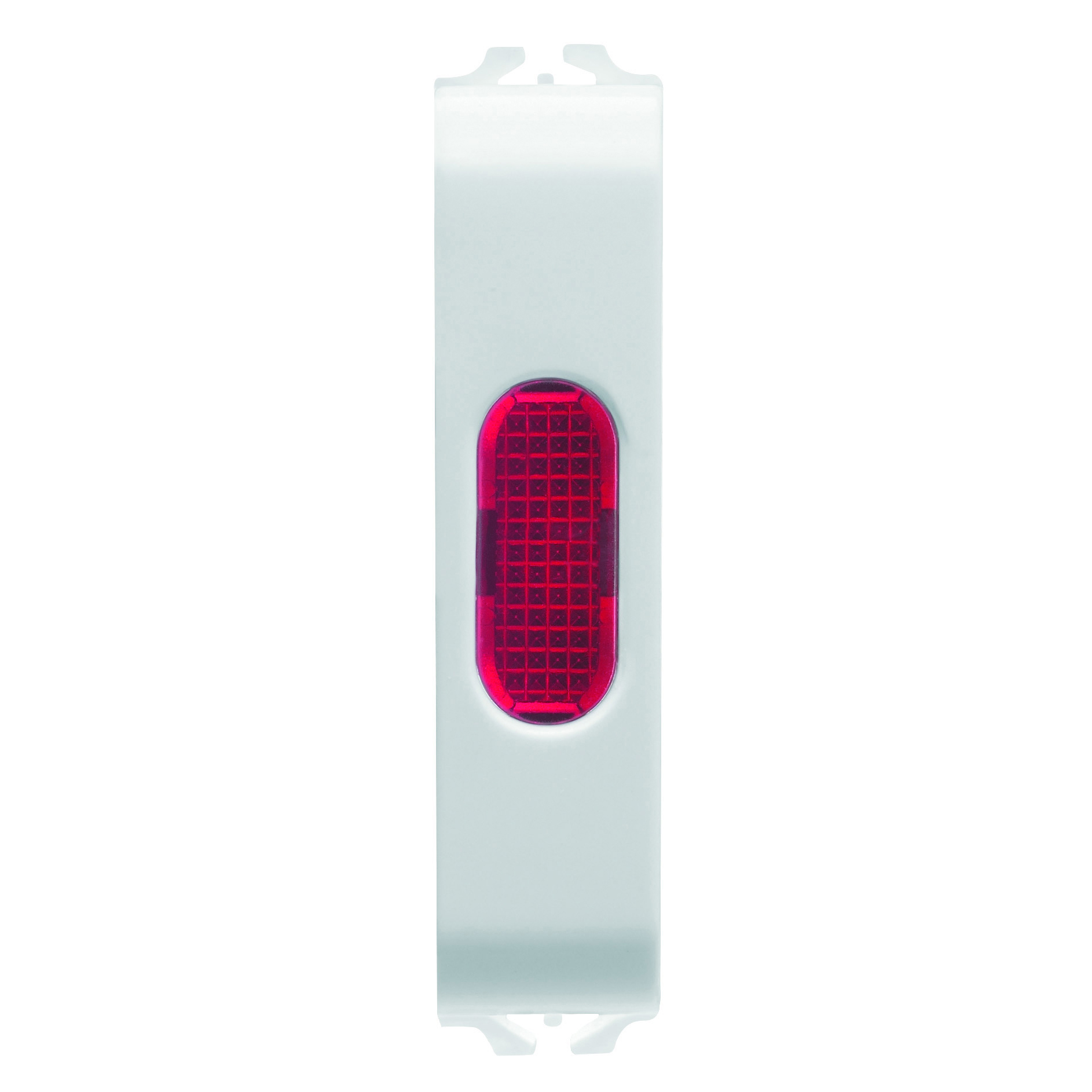 Lampa Indicatoare Simpla - Rosu - 1/2 Modul - Alb Satinat - CHORUSMART