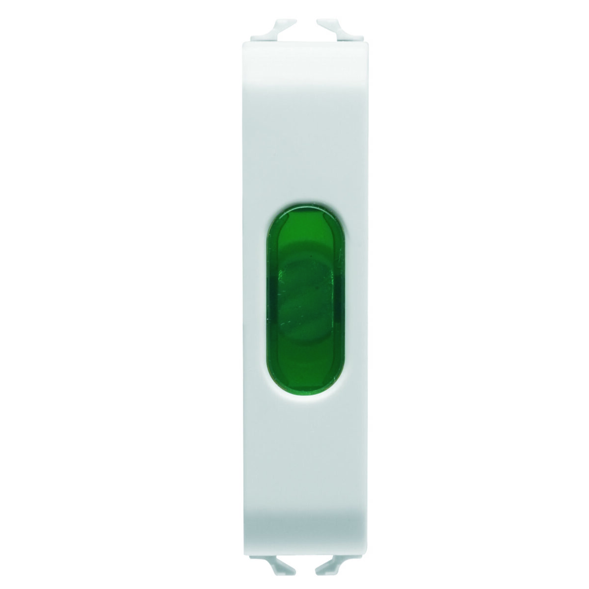 Lampa Indicatoare Simpla - Verde - 1/2 Modul - Alb Satinat - CHORUSMART