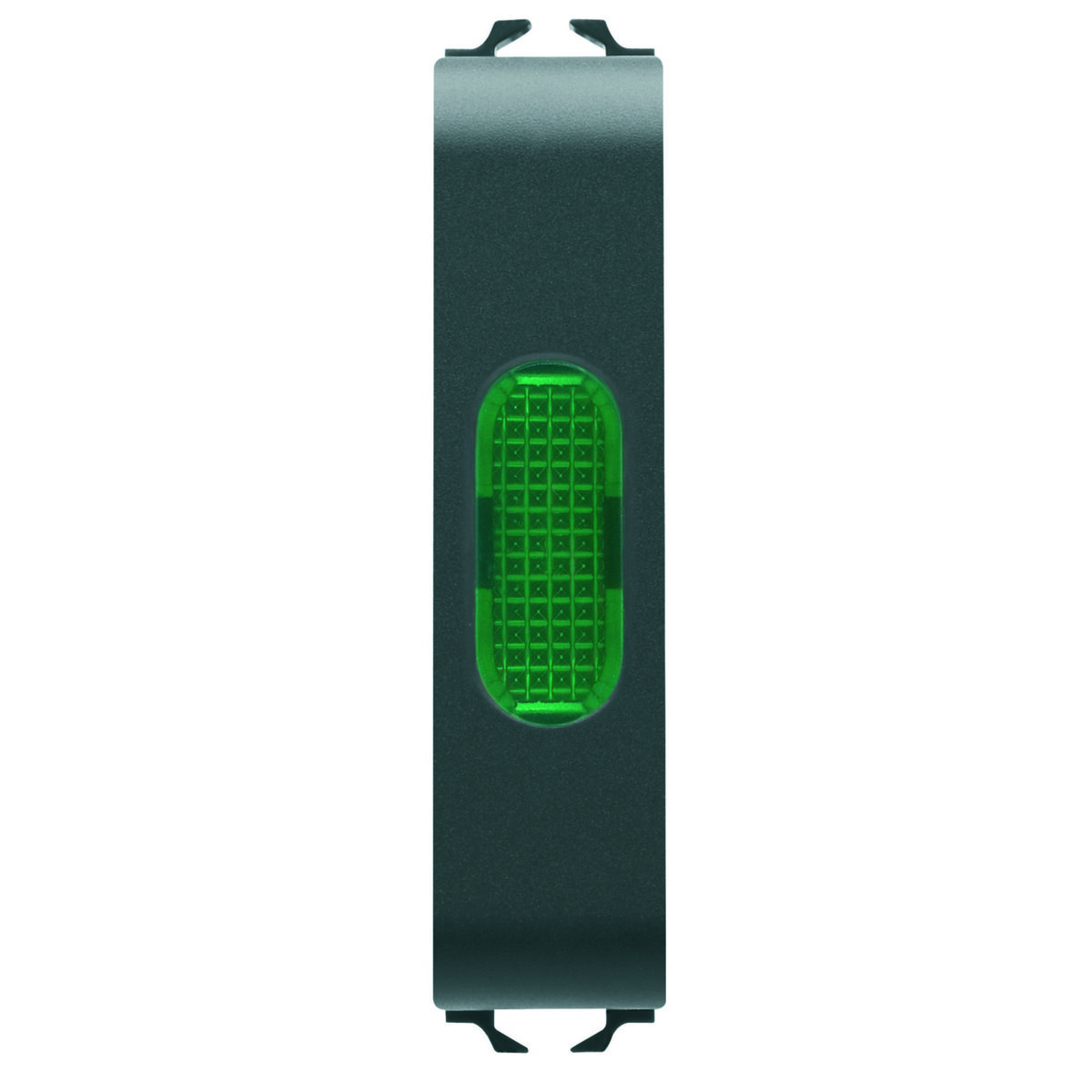 Lampa Indicatoare Simpla - Verde - 1/2 Modul - Negru Satinat - CHORUSMART