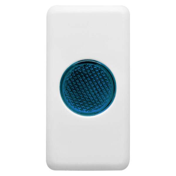 Lampa Indicatoare Unica - 12/24/250V - Albastru Deschis - 1 Modul - Alb Sistem