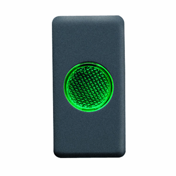 Lampa Indicatoare Unica - 12/24/250V - Verde - 1 Modul - Sistem Negru