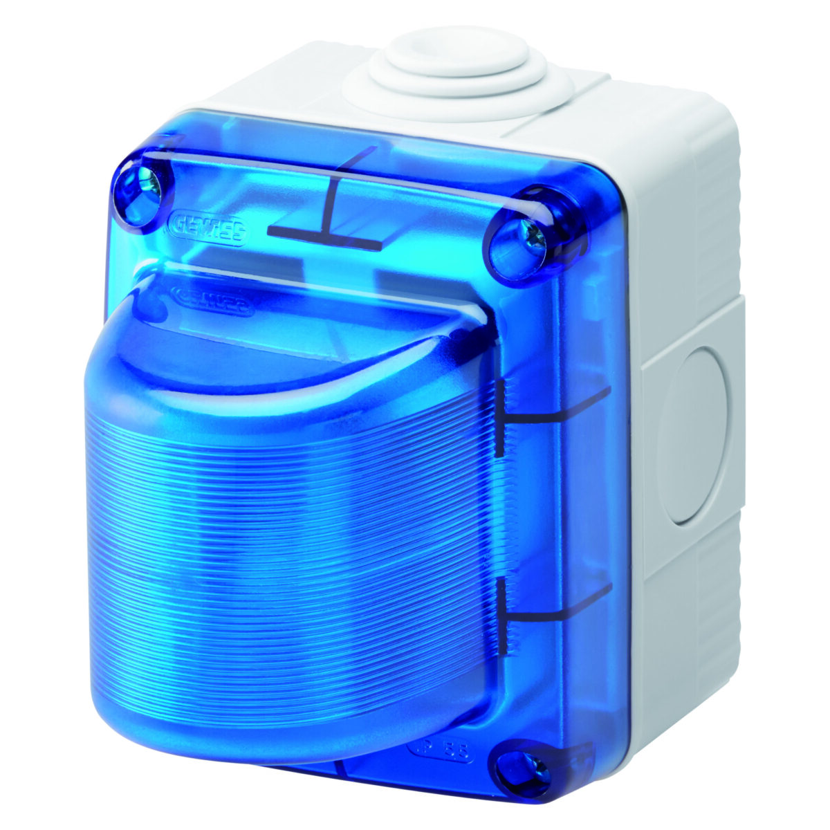 Lampi Indicatoare – 15W – 230V – Difuzor Albastru Deschis – IP55 Gri RAL 7035 Lampi Indicatoare - 15W - 230V - Difuzor Albastru Deschis - IP55 Gri RAL 7035