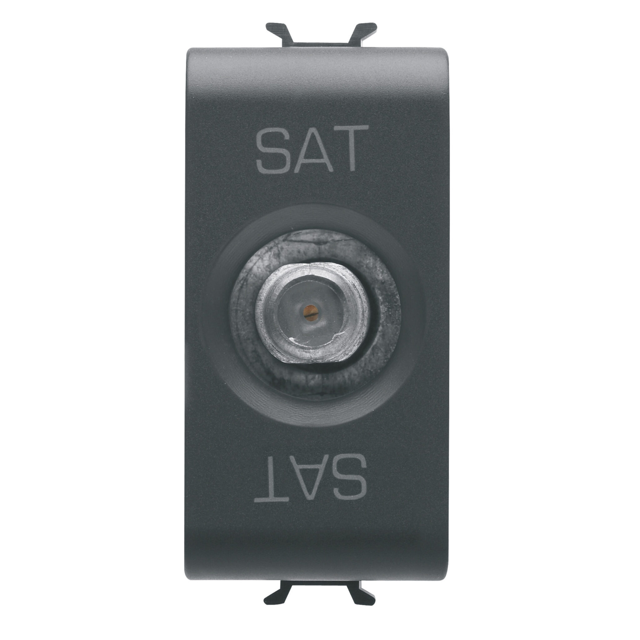 Priza Coaxiala TV/SAT, Ecranare Clasa A - Conector F Mama - Alimentare 10 dB - 1 Modul - Negru Satinat - CHORUSMART