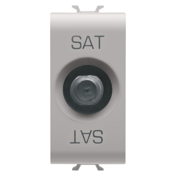 Priza Coaxiala TV/SAT, Ecranare Clasa A - Conector F Mama - Trecere 5 dB - 1 Modul - Bej Satinat - CHORUSMART