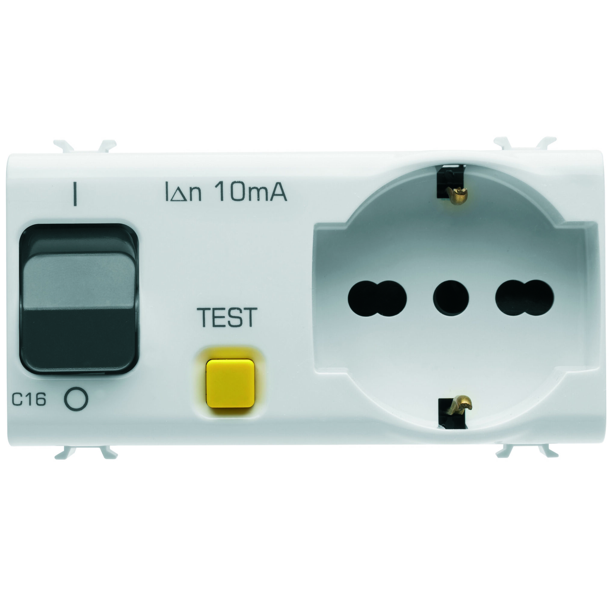 Priza cu siguranta diferentiala 1P+N 16A - 230Vca - 4M - Alb Satinat - CHORUSMART