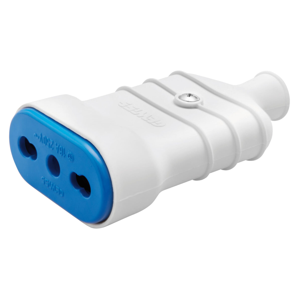 Priza Portabila - Standard Italian - 2P+E 10/16A 250V Tip P17 cu Amperaj Dublu - Alb