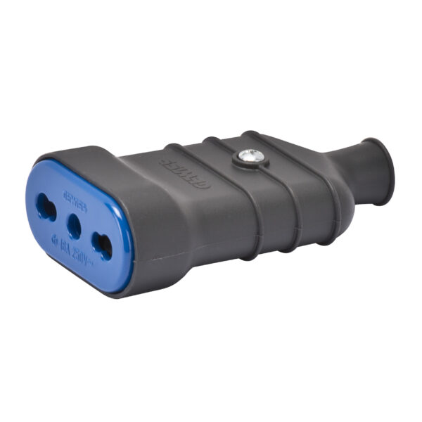 Priza Portabila - Standard Italian - 2P+E 10/16A 250V Tip P17 cu Amperaj Dublu - Ardezie