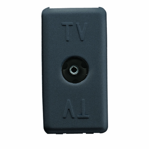 Priza Rezistiva TV Coaxiala - Conector Mama IEC 9,5 mm - Terminala 20 dB 75 Ohm -1 Modul - Sistem Negru