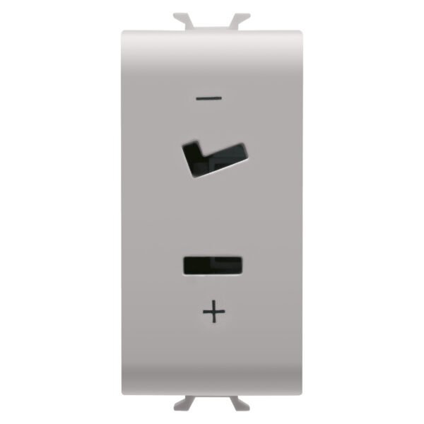 Priza SELV - 2P 6A 24V Polarizata - 1 Modul - Bej Satinat - CHORUSMART