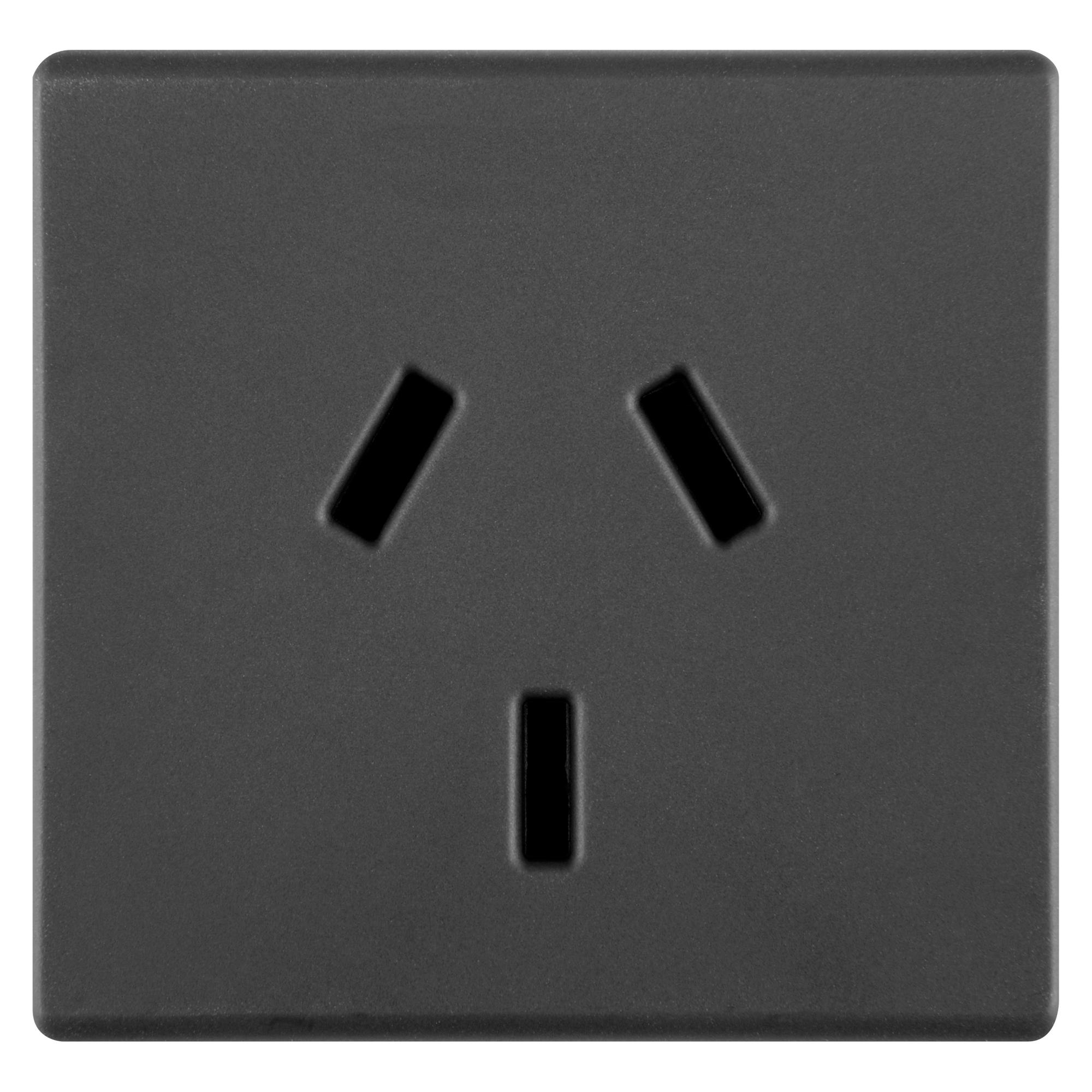 Priza Standard Argentiniana 250V 2P+E 10A - Fisa Plata - 2 Module - Sistem Negru
