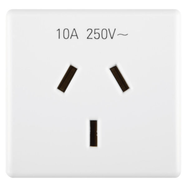 Priza Standard Australiana 250V 2P+E 10A - Fisa Plata - 2 Module - Sistem Alb