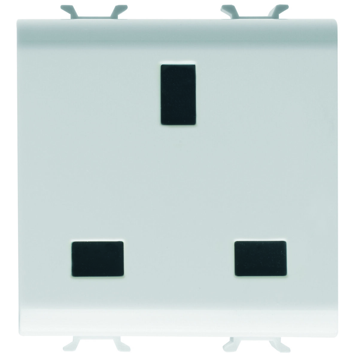 Priza Standard Britanica 250V 2P+E 13A – 2 module Alb Lucios – CHORUSMART Priza Standard Britanica 250V 2P+E 13A - 2 module Alb Satinat - CHORUSMART