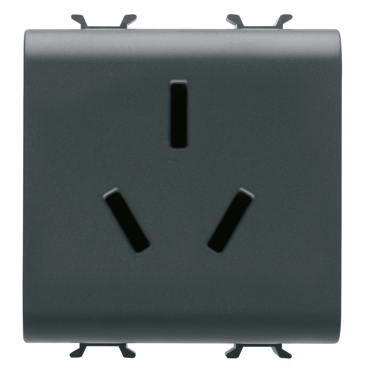 Priza Standard Chineza 250V 2P+E 16A - 2 Modul - Negru Satinat - CHORUSMART