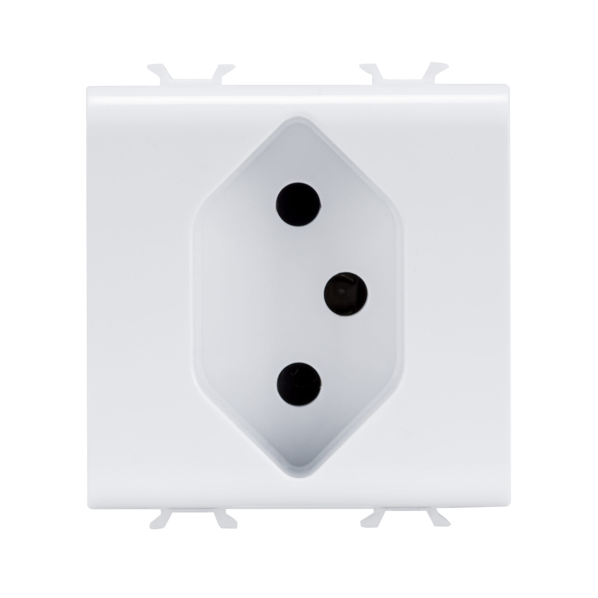 Priza Standard Elvetiana - 250 V 2P+E 10A - Tip 13 - 2 Module - Alb Lucios - CHORUSMART