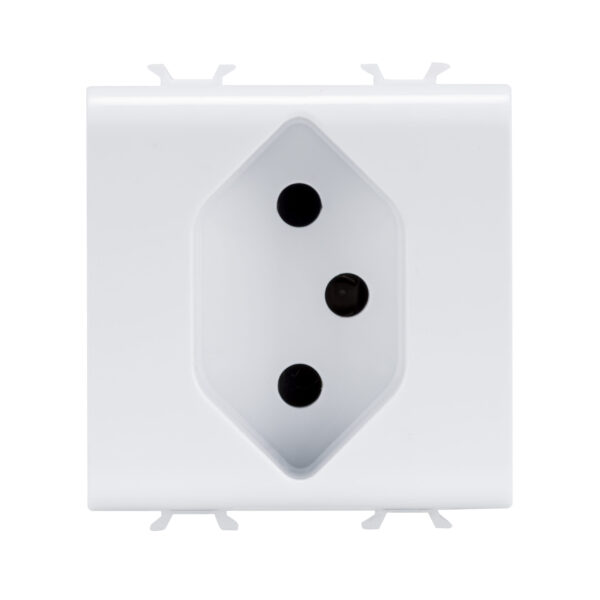 Priza Standard Elvetiana - 250 V 2P+E 10A - Tip 13 - 2 Module - Alb Lucios - CHORUSMART
