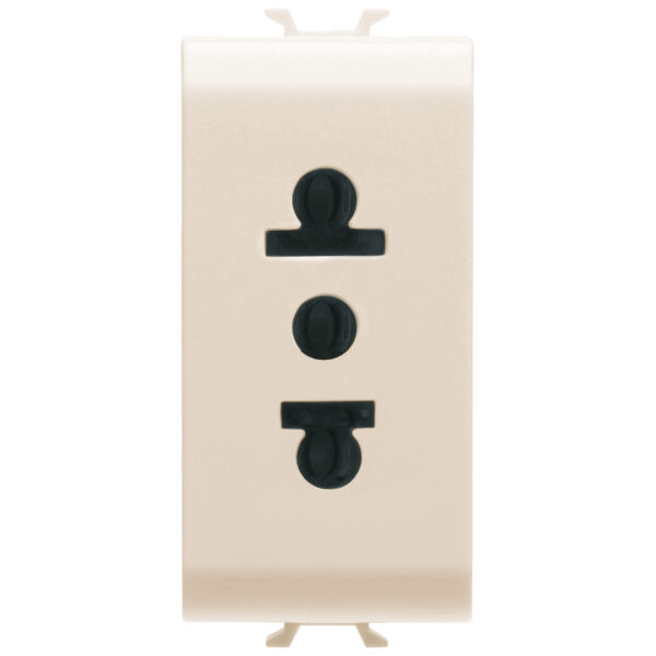 Priza Standard Euro-americana 250/125V2P+E 15A - 1 Modul - Ivory - CHORUSMART