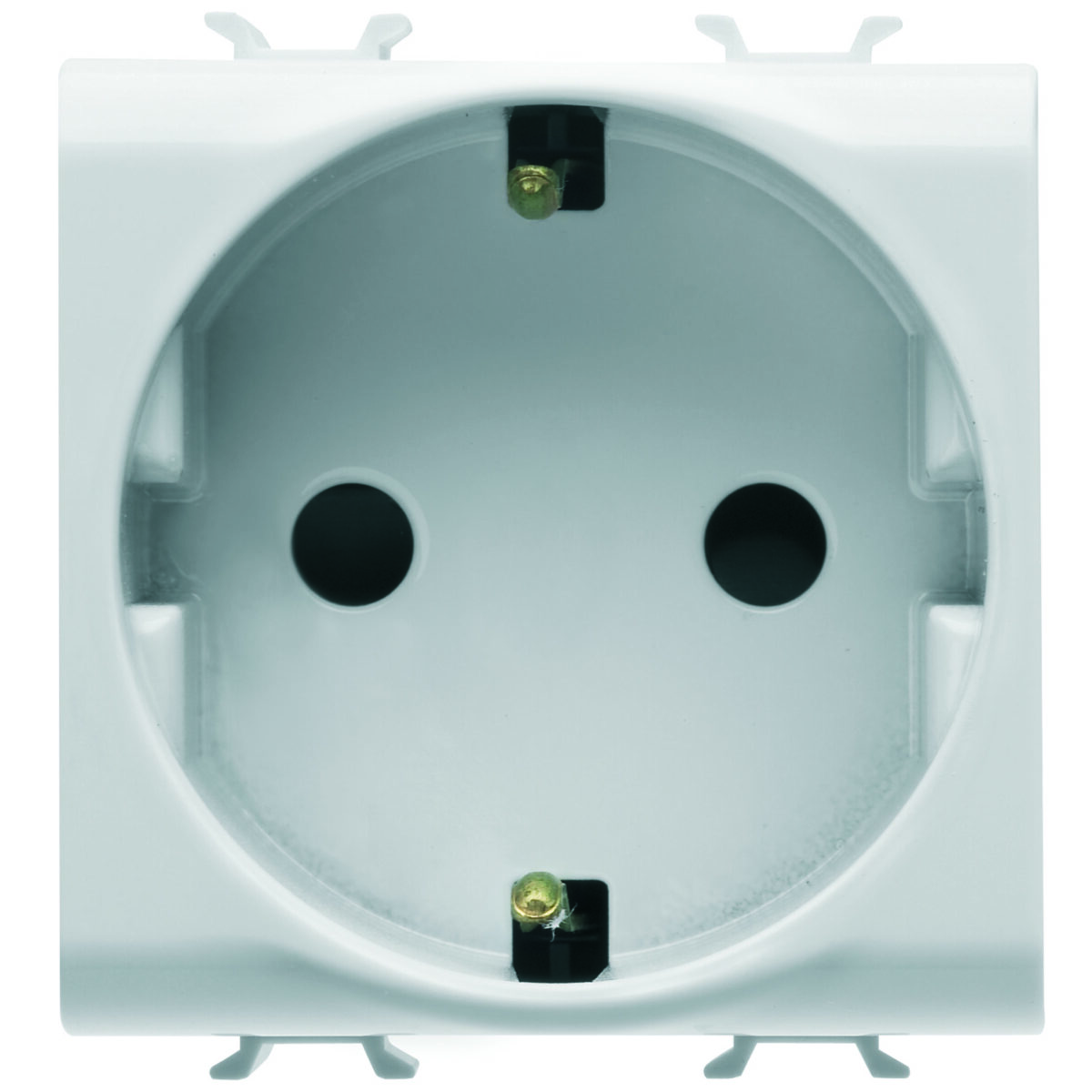 Priza Standard German 250V Borne de Strangere Frontale - 2P+E 16A - 2 Module - Alb Satinat - CHORUSMART
