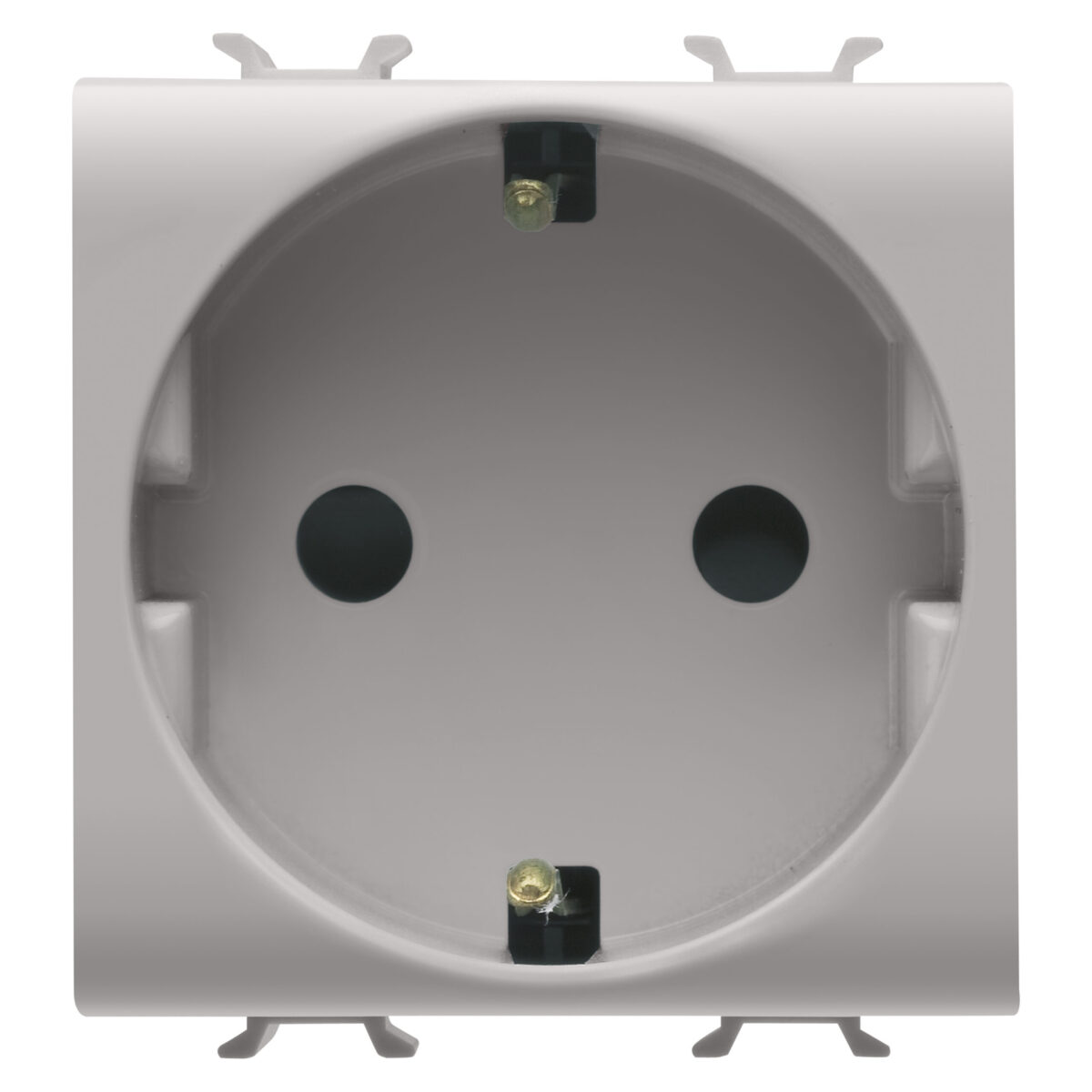 Priza Standard German 250V Borne de Strangere Frontale - 2P+E 16A - 2 Module - Bej Satinat - CHORUSMART