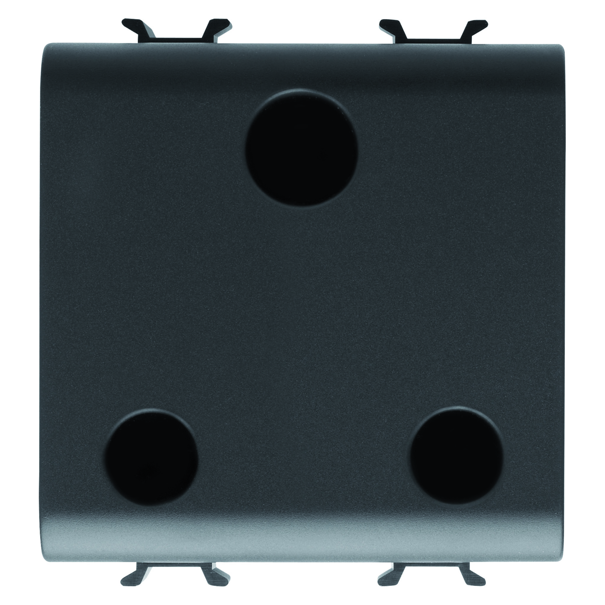 Priza Standard Indiana/Sud-africana 250V 2P+E 16A - 2 Module - Negru Satinat - CHORUSMART