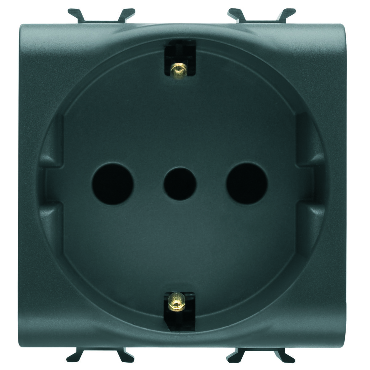 Priza Standard Italian/German 250V 2P+E 16A – P30 – 2 Module – Negru Satinat – CHORUSMART Priza Standard Italian/German 250V 2P+E 16A - P30 - 2 Module - Negru Satinat - CHORUSMART