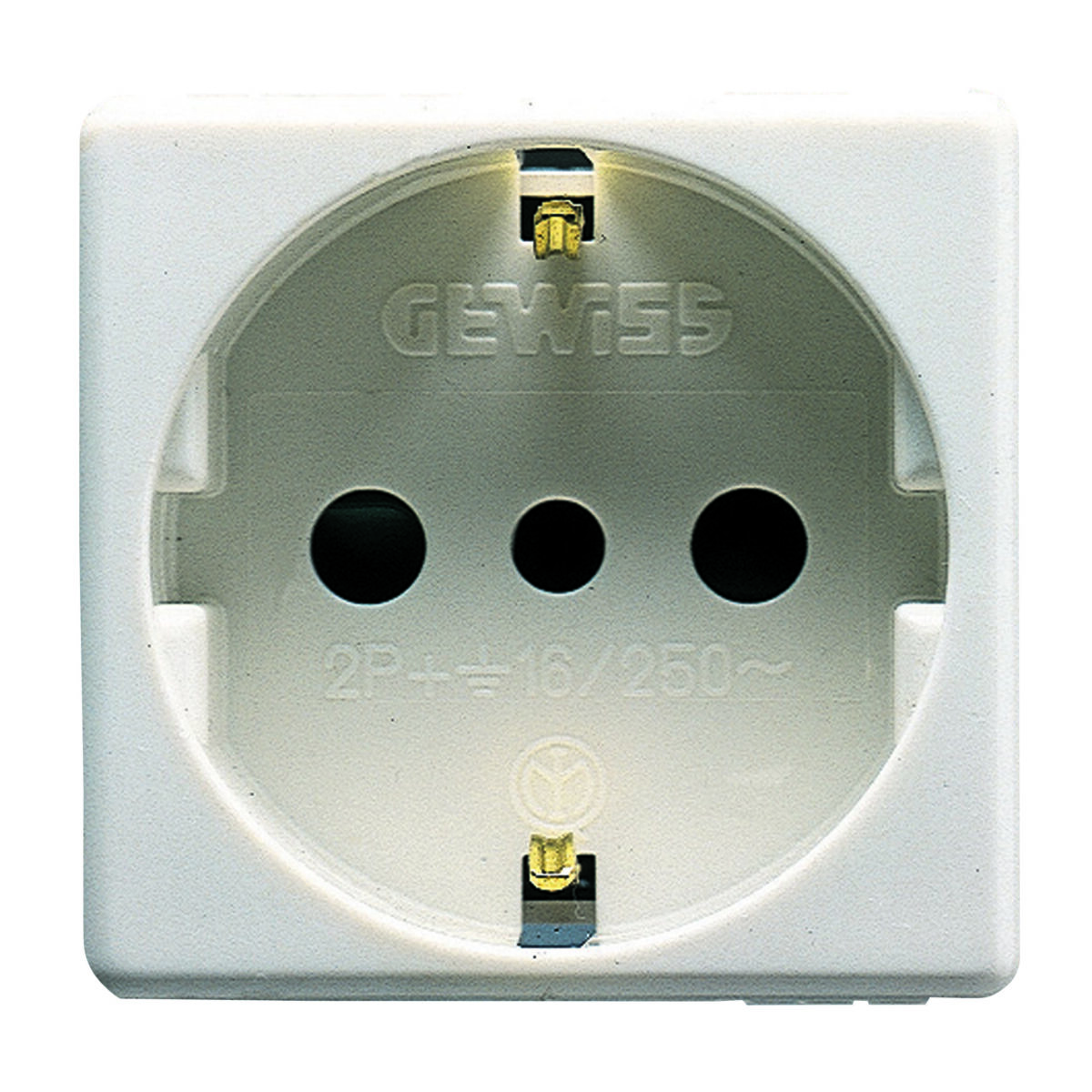 Priza Standard Italian/German 250V 2P+E 16A – P30 – 2 Module – Sistem Alb Priza Standard Italian/German 250V 2P+E 16A - P30 - 2 Module - Sistem Alb