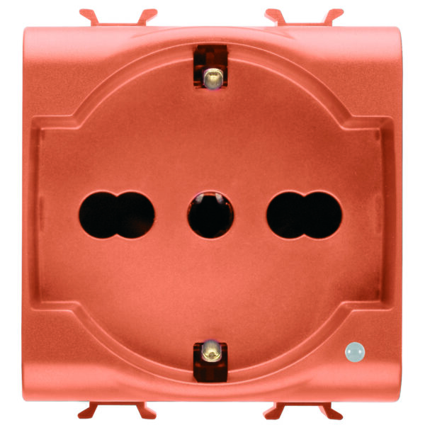 Priza Standard Italian/German 250V pentru Linii Dedicate - 2P+E 16A cu Amperaj Dublu - P40 - 2 Module - Portocaliu - CHORUSMART