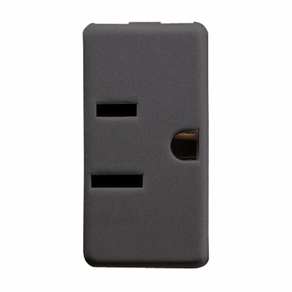 Priza Standard Sua 250/125V 2P+E 15A 125V - Fisa Orizontala Paralela Plata - 1 Modul - Sistem Negru