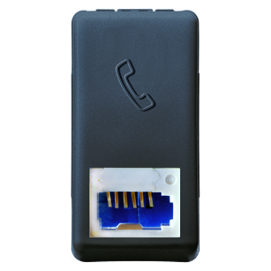 Priza Telefonica Standard Britanica - 6 Contacte - Terminale cu Insurubare - 1 Modul - Sistem Negru