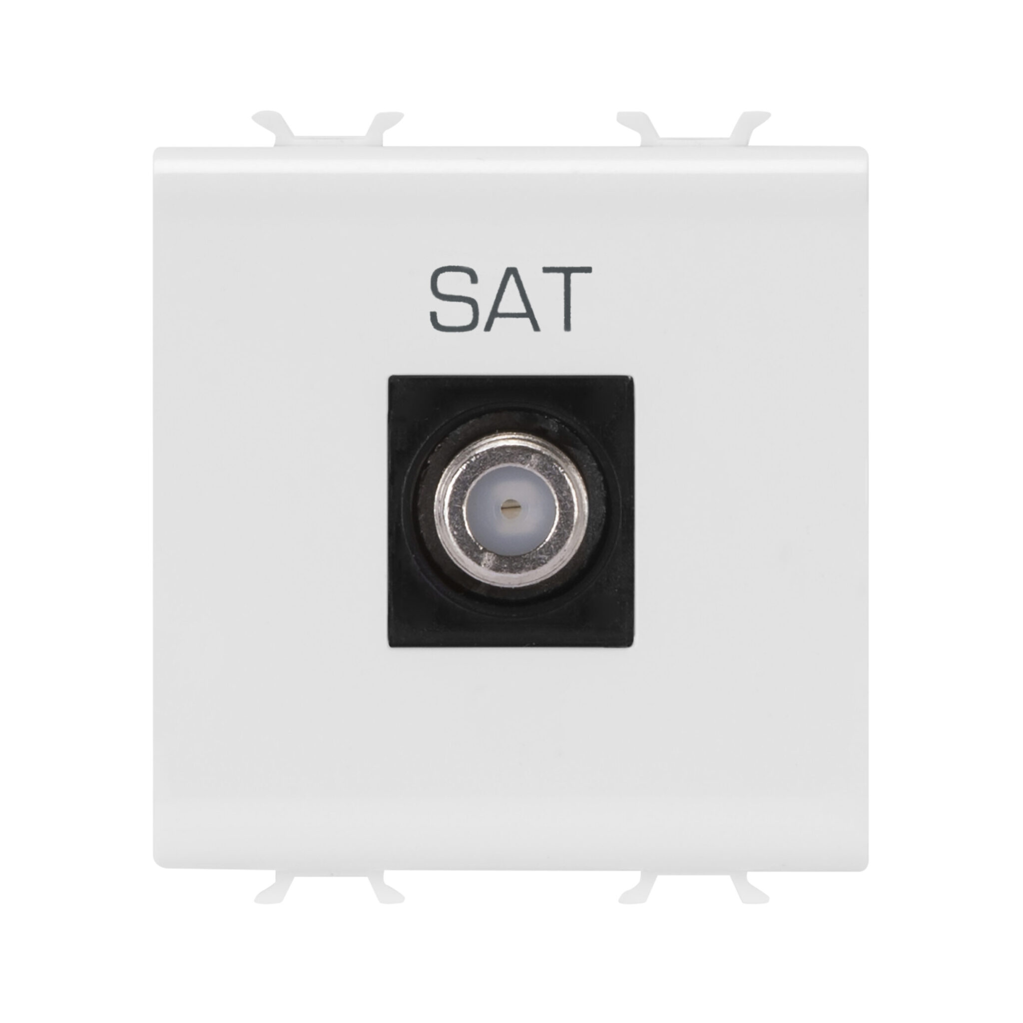 Priza TV Coaxiala, Ecranare Clasa A - Conector F Mama - Direct - 2 Module - Alb Satinat - CHORUSMART
