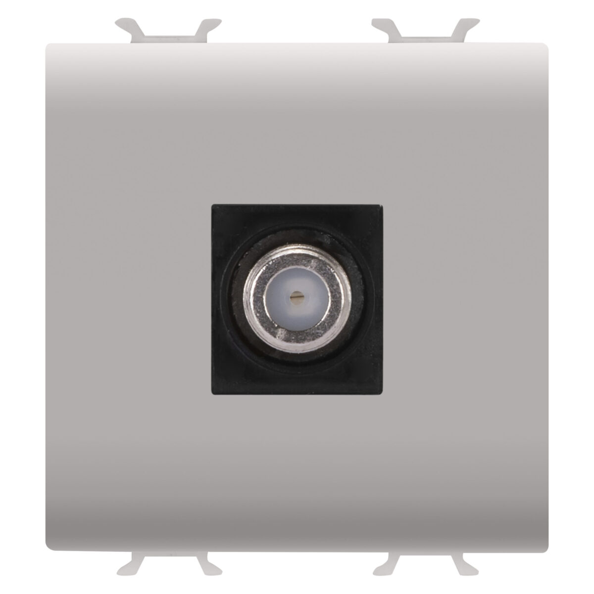 Priza TV Coaxiala, Ecranare Clasa A - Conector F Mama - Direct - 2 Module - Bej Satinat - CHORUSMART
