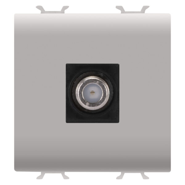 Priza TV Coaxiala, Ecranare Clasa A - Conector F Mama - Direct - 2 Module - Bej Satinat - CHORUSMART