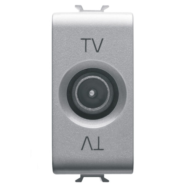 Priza TV Coaxiala, Ecranare Clasa A - Conector tata IEC 9,5 mm - Alimentare 10 dB - 1 Modul - Titan - CHORUSMART