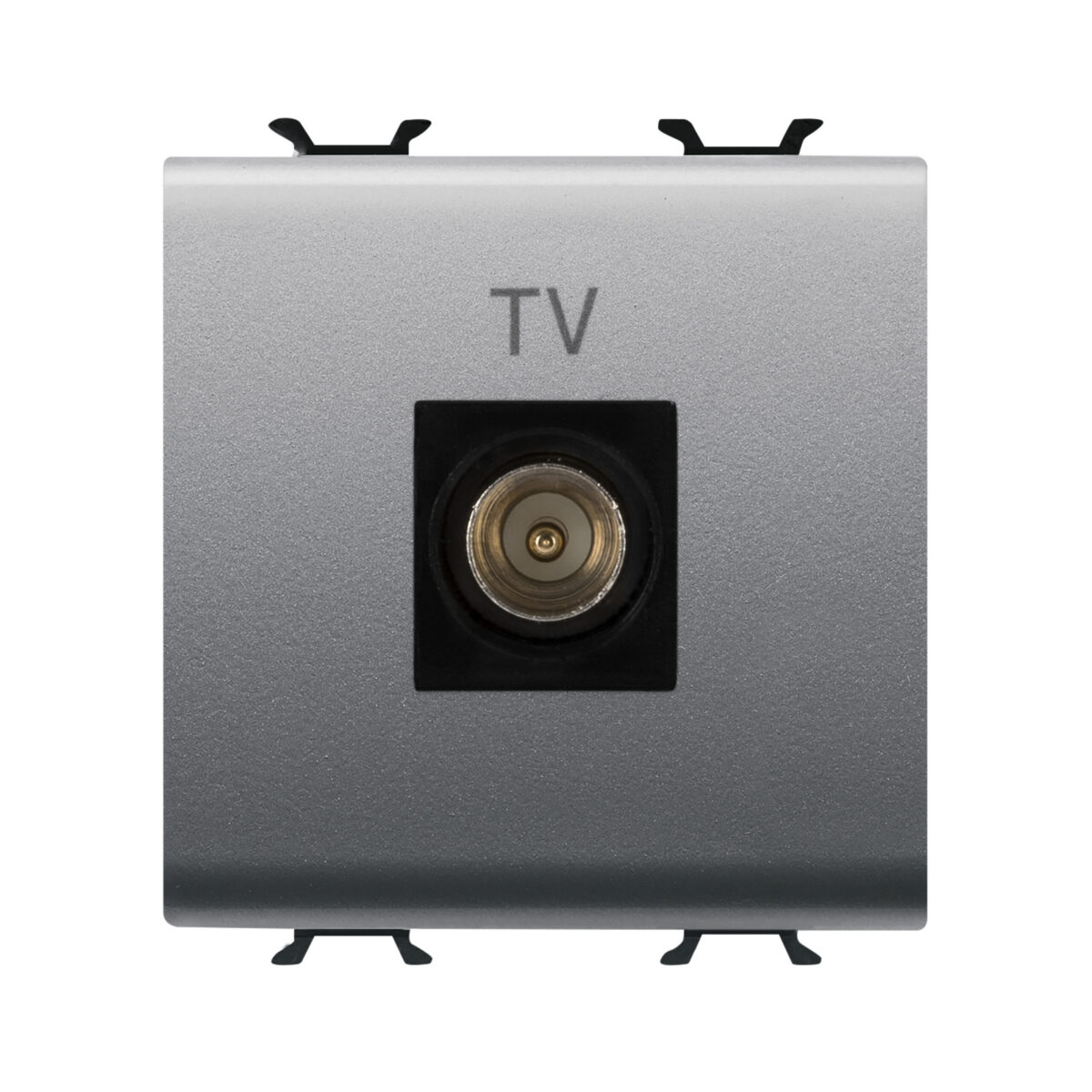 Priza TV Coaxiala, Ecranare Clasa A - Conector Tata IEC 9,5 MM - Direct - 2 Modul - Titan - CHORUSMART