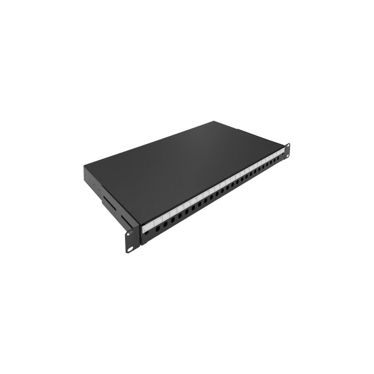 Sertar Patch Panel cu Fibra Optica Goala de 19” – Cuple 24 St – 1U – Negru Sertar Patch Panel cu Fibra Optica Goala de 19'' - Cuple 24 St - 1U - Negru