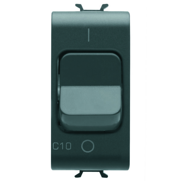 Siguranta automata modulara curba C - 1P+N 10A 230Vca - 1 Modul - Negru Satinat - CHORUSMART