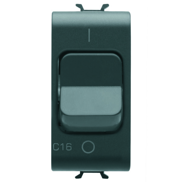 Siguranta automata modulara curba C - 1P+N 16A 230Vca - 1 Modul - Negru Satinat - CHORUSMART
