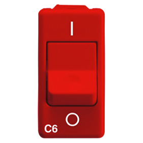 Siguranta automata pentru Linii Dedicate - 1P+N 10A 3KA 6MA Curba C - 1 Modul - Rosu - Sistem
