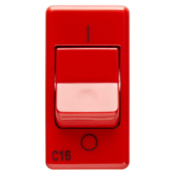 Siguranta automata pentru Linii Dedicate - 1P+N 16A 3KA 6MA Curba C - 1 Modul - Rosu - Sistem