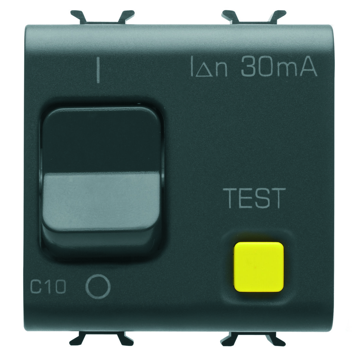 Siguranta Diferentiala modulara protectie supracurent curba C - Clasa A - 1P+N 10A 230VAC 30MA - 2 Module - Negru Satinat - CHORUSMART