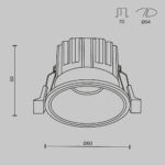 Spot incastrat Round Maytoni DL058-7W3K-B