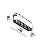 Spot pe sina Basis Grid Maytoni TR084-1-6W4K-W