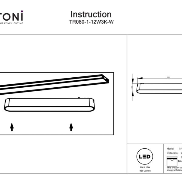 Spot pe sina Basis Maytoni TR080-1-12W3K-W