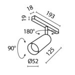 Spot pe sina Focus LED Maytoni TR032-4-12WTW-S-DD-W