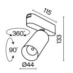 Spot pe sina Focus LED Maytoni TR103-1-12W3K-M-W