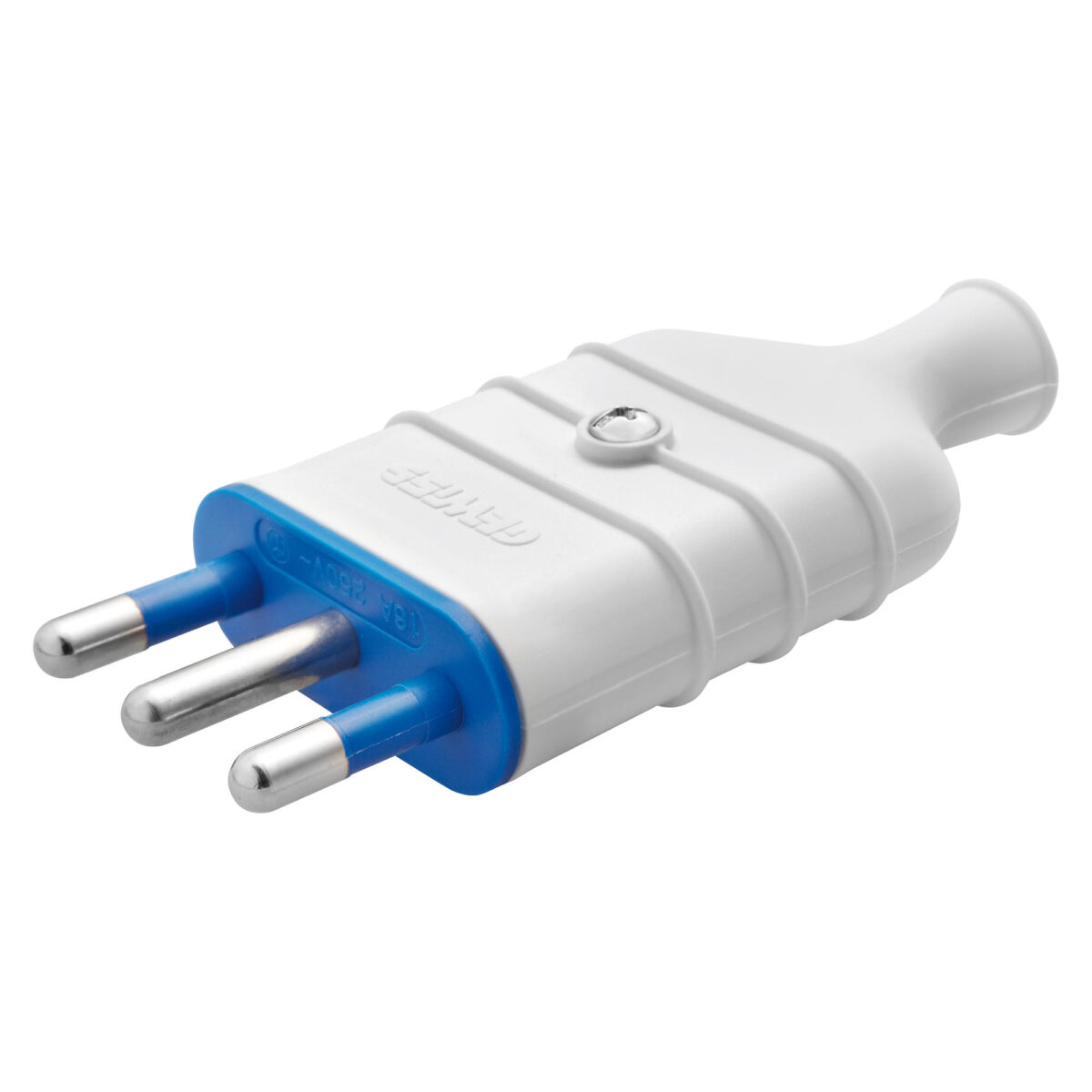 Stecher Portabil - Drept - Standard Italian - 2P+E 16A 250V Tip S17 - Alb