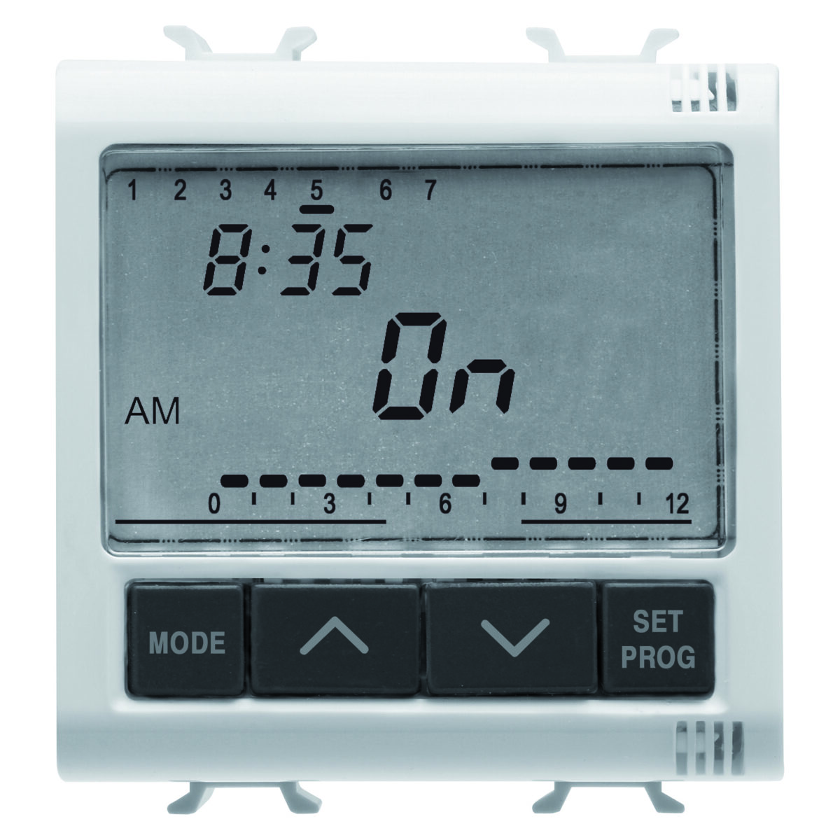 Temporizator Electronic Zilnic/Saptamanal, 1 Canal - 230V ac 50/60Hz - 2 Module - Alb Lucios - CHORUSMART