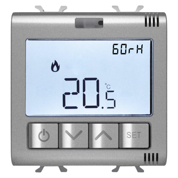 Termostat Conectat cu Masurare Umiditate - Zigbee - 100-240 V c.a. 50/60 Hz - Na 5A (AC1) 240 V 2 Module - Titan - CHORUSMART