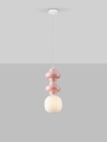Abajur din sticla/ceramica Clio, Roz si Ceramica Nova Luce