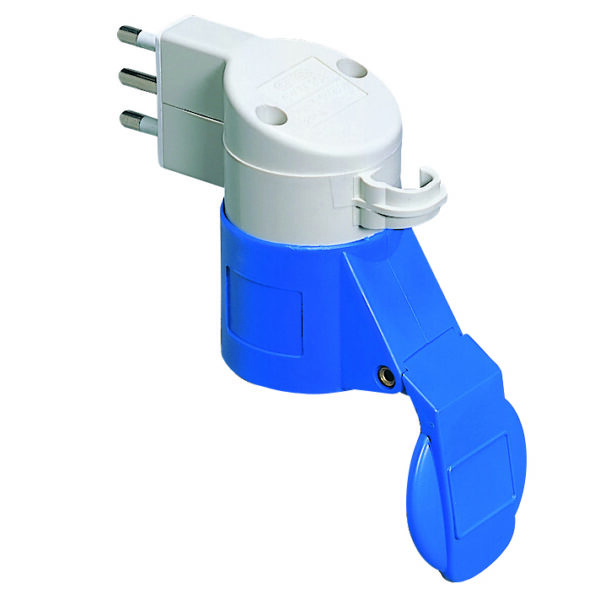 Adaptor de Sistem - De la Interior la Industrial IP44 - Fisa 2P+E 16A 250V C.A. S17 50/60HZ - Priza 2P+E 16A 230V C.A.